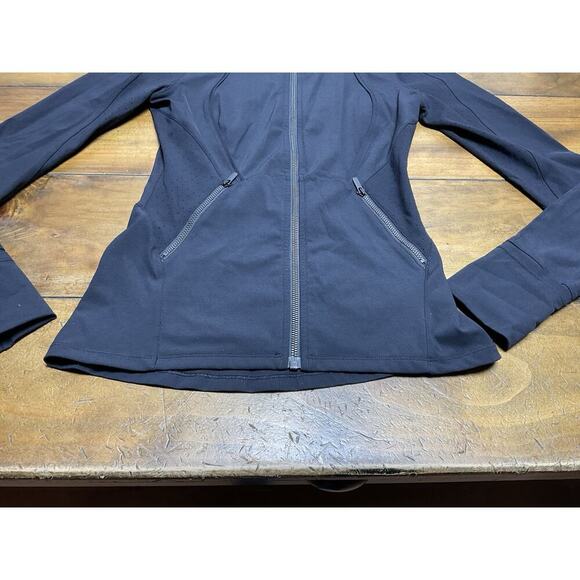 Lululemon Jacket Womens 4 Black Sleek Essentials Full Zip Mock Neck Stretch - Picture 4 of 13